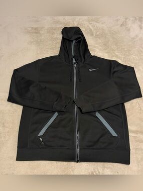 Nike Dri‑Fit Black Full-Zip Hooded Performance Jacket – Men’s M